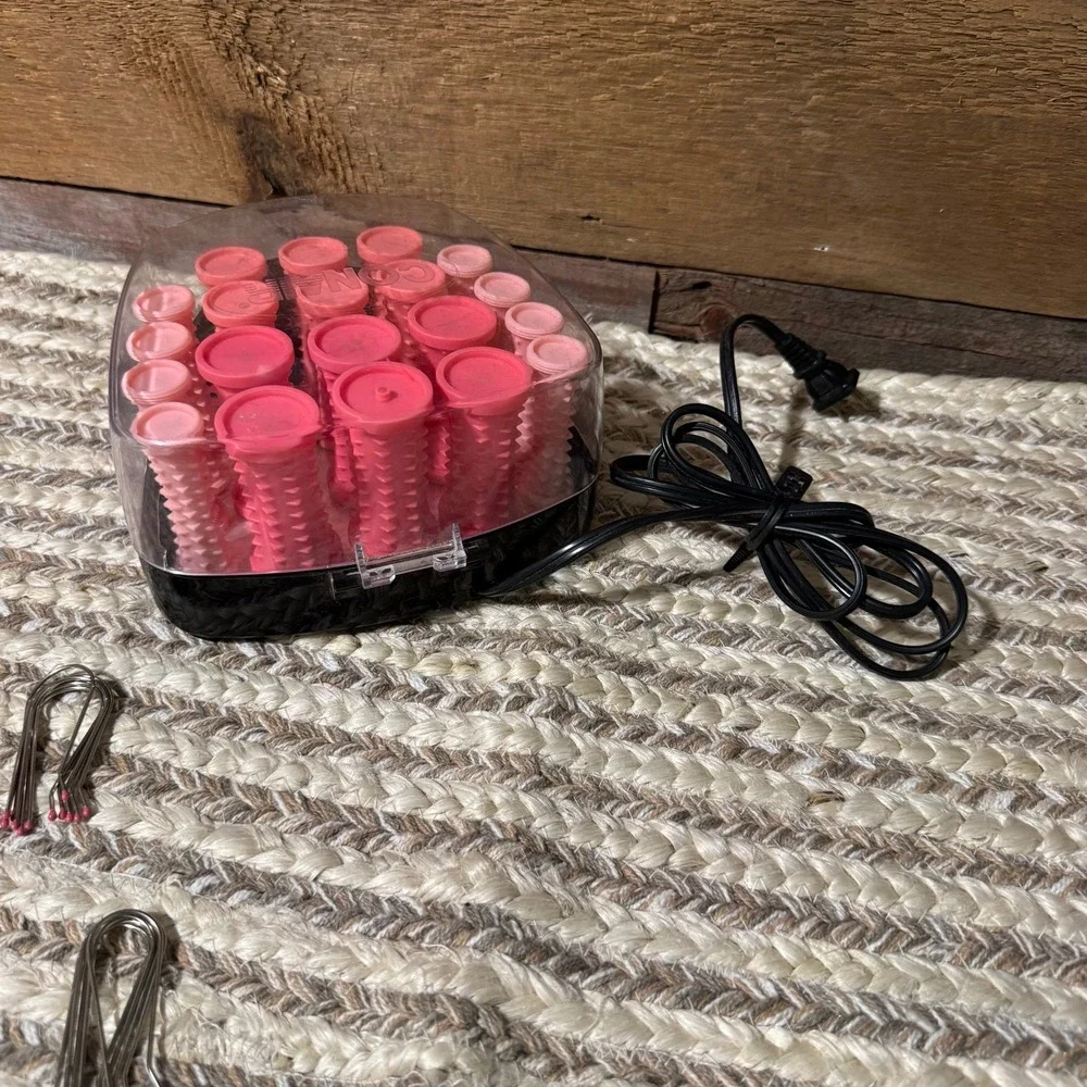Conair Compact Hair Setter‎ Hot Rollers Pink Curlers Heated Styling Set HS83R
